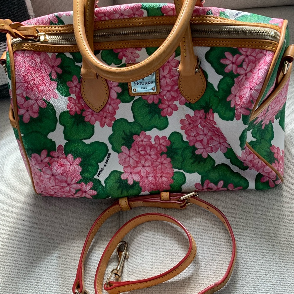 Dooney & Bourke Floral Satchel Bag - Pink and Green
